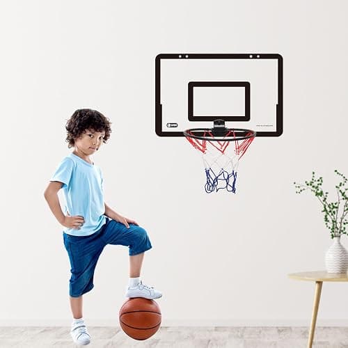 Indoor Basketball Hoop for Kids, Wall Mounted Basketball Hoop Set with Rack, Pump and Net, Sport Game Toys for 5 6 7 8 9 10 11 12+ Year Old Boys Girls Teens Adults thumbnail 4