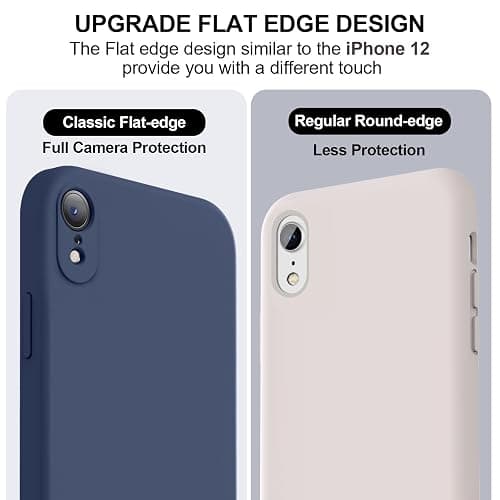 Vooii Compatible with iPhone XR Case, Upgraded Liquid Silicone with [Flat Edges] [Camera Protection] [Soft Anti-Scratch Microfiber Lining] Phone Case for iPhone 10 XR 6.1 inch - Navy Blue thumbnail 3