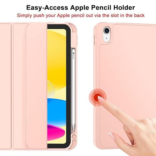 ZryXal iPad (A16) Case/iPad 10th Generation Case [11-Inch 2025/10.9 Inch 2022] with Pencil Holder, Smart Cover with Soft TPU Back [Support Auto Wake/Sleep] (Bisque) thumbnail 8