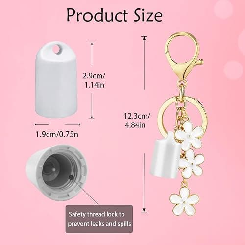 LUHOHI Lip Balm Cap Keychain for Summer Fridays Lip 0.5oz Gloss With Flower Charms Portable Accessorie (No Lip Balm) thumbnail 5