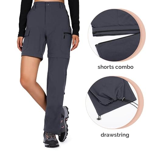 Cycorld Women's-Hiking-Pants-Convertible Quick-Dry-Stretch-Lightweight Zip-Off Outdoor Pants with 5 Deep Pockets thumbnail 3