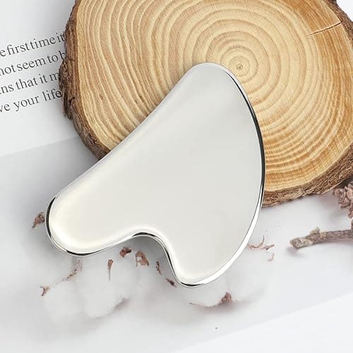 Lanfixilly Stainless Steel Gua Sha and Face Roller Set, Facial Tool for Face Sculpting, Metal Skin Care, Massager for Women thumbnail 7