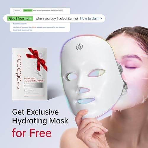 Red Light Mask for Face, 7 Color Red Light Facial Masks, At-Home Facial Care Device, Portable, Cordless, and Rechargeable thumbnail 2