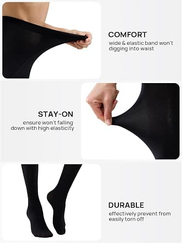 MANZI 2-6 Pairs Women's Opaque Control Top Tights 70 Denier Stretch Pantyhose thumbnail 4