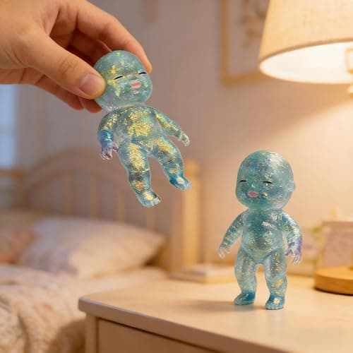 1PCS Squishy Babies Glitter Ultra Soft,Glitter Baby Squishy,Slow Rise Relaxing Sensory Fidget Relief Anxiety Stress,Soft Squeeze for Desk Toys,Party Decorations & Birthday Gifts(Green) thumbnail 2