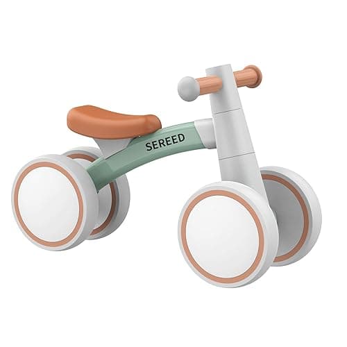 SEREED Baby Balance Bike for 1 Year Old Boys Girls 12-24 Month Toddler Balance Bike, 4 Wheels Toddler First Bike, First Birthday Gifts - Green