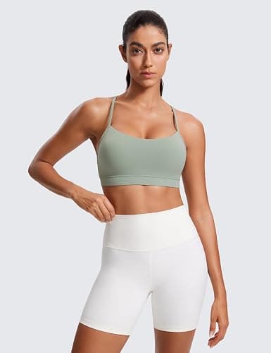 CRZ YOGA Butterluxe Y Back Sports Bras | Light Support, Removable Pads, Yoga, Extremely Soft, Scoop Neck, Spaghetti Strap, for Women thumbnail 2
