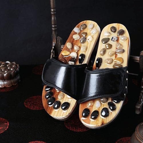 Tsffae Fußmassage-Hausschuhe, 1 Stück, Naturstein-Hausschuhe, Reflexzonenmassage, Naturheilkunde, Akupunktur, Plantarfasziitis-massageschuhe Zur Linderung Von Fußschmerzen Für Männer Und Frauen thumbnail 4