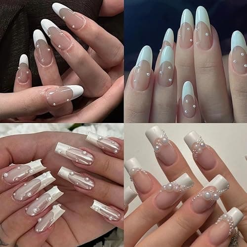 Multi Sizes Round and Half Round Pearls 3D Nail Charms, White Flatback Pearls Nail Jewelry for Women Girls Manicure Nails Supplies DIY Crafts Decorations…… thumbnail 4