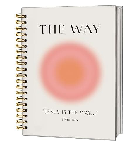 FLVGE Bible Study Supplies Christian Notebook, Jesus Is The Way Notebook Journal, Christian Prayer Journal Gifts for Women Girl, Pink Aura Prayer Scripture Bible Hardcover Spiral Notebooks 5.5x8.3 - Image 1
