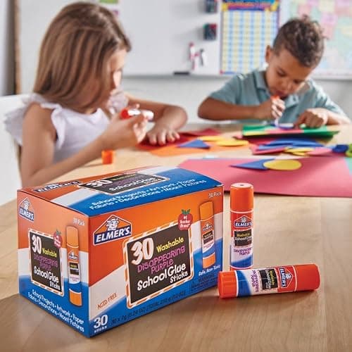 Elmer's Disappearing Purple School Glue Sticks, Washable, 7 Grams, 30 Count - Posters, Back to School, Bulk Pack for Classrooms, #1 Teacher Brand thumbnail 2