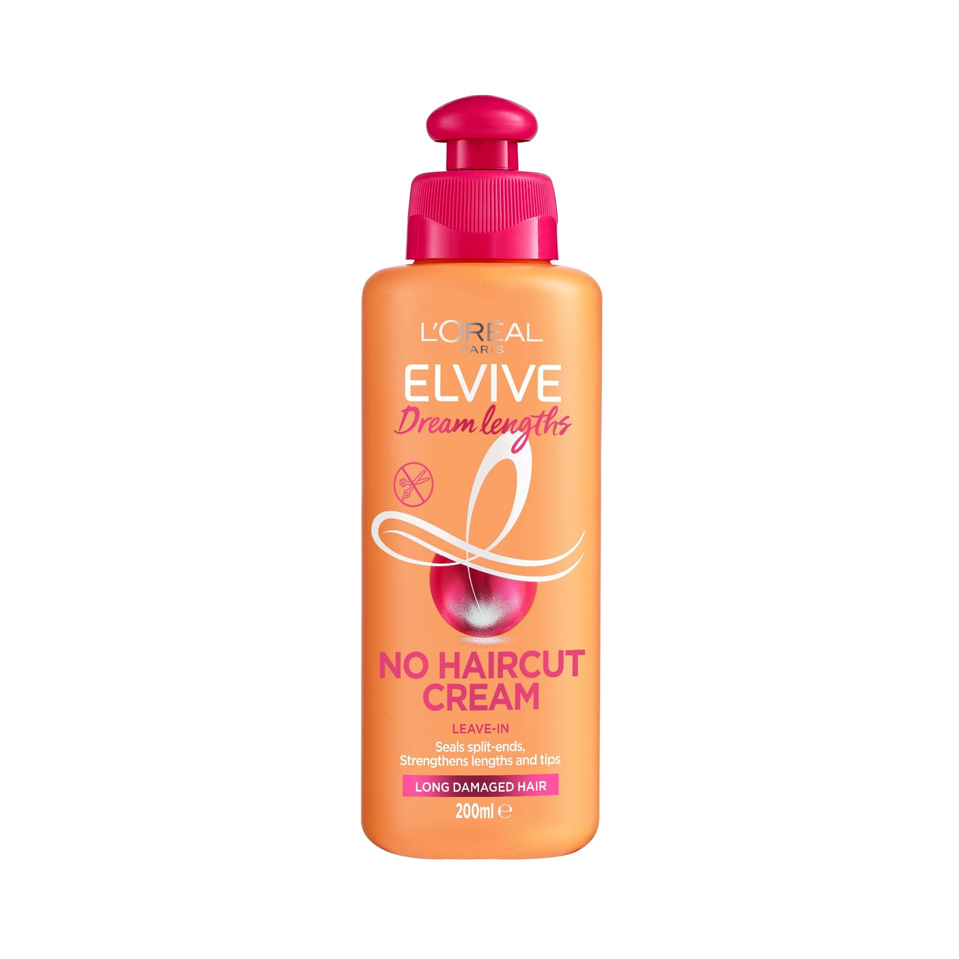 L'Oreal Paris Elvive Dream Lengths No Hair Cut Cream Leave-In Treatment 200ml (For Long, Damaged - Image 1