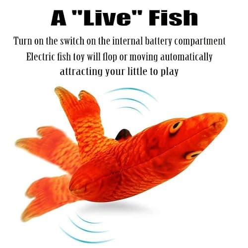 QIAONIUNIU Electric Moving Fish Interactive Plush Toys thumbnail 4