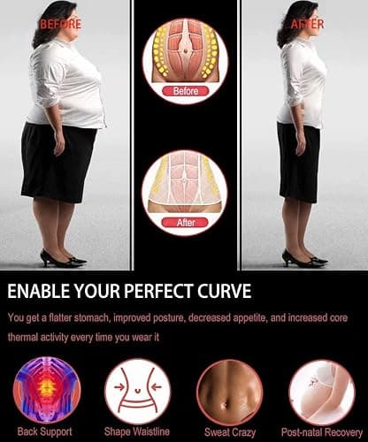HOPLYNN Neoprene Sweat Waist Trainer Corset Trimmer Shaper Belt for Women thumbnail 3