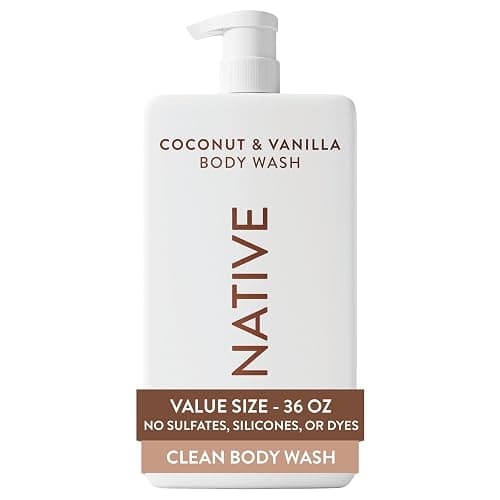 Native Body Wash for Women & Men, Coconut & Vanilla, 36 oz Pump Bottle, Sulfate-Free & Gentle for All Skin Types - Image 1