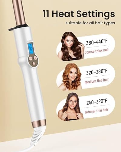 HOSON 3/4 Inch Curling Wand for Long Hair,19mm Ceramic Wand Curling Iron Extra Long Barrel, Dual Voltage, 10 Temps thumbnail 5