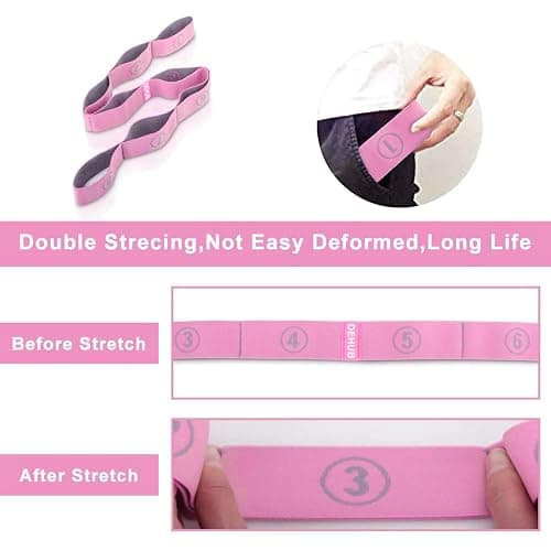 DEHUB Stretch Strap, Elastic Yoga Stretching Strap, Multi-Loop for Physical Therapy, Pilates, Yoga, Dance & Gymnastics Exercise and Flexible Pilates Stretch Band thumbnail 5