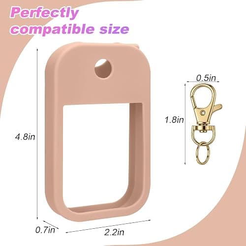 AIERSA Hand Sanitizer Spray Case Compatible with Touchland, Silicone Hand Sanitizer Case Holder with Keychain for Touch Land Mist Case 1FL. OZ (Blush Beige) thumbnail 6