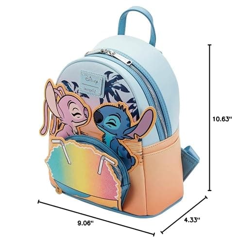 Loungefly Disney Lilo and Stitch Snow Cone Date Night Womens Double Strap Shoulder Bag Purse thumbnail 2