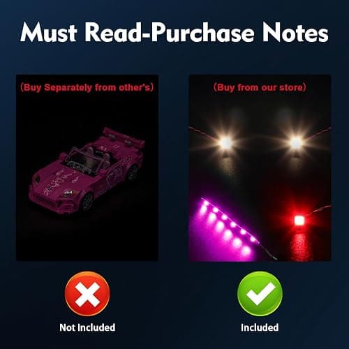 BrickBling LED Light Compatible with Lego Speed Champions 2 Fast 2 Furious Honda S2000 77241 - Not Come with Car thumbnail 3