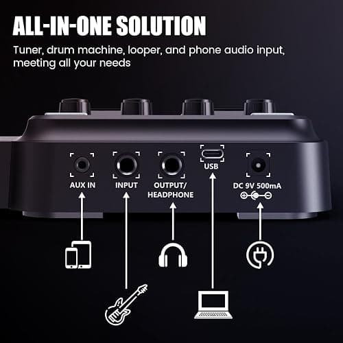 Flatsons KMF-1 Guitar Pedal, 77 Effects Guitar Multi Effects Pedal with 50 Preset, 42 Drum Rhythm, 18 Amp/Cab, Upgraded Color Screen, Aux In, Guitar Tuner Looper Expression Wah Volume Distortion Pedal thumbnail 9