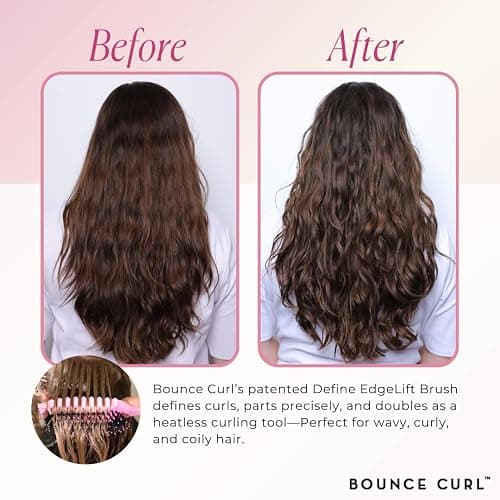 Bounce Curl Define EdgeLift Brush, 5-in-1 Tool for Effortlessly Defined Curls, Waves & Coils, Reduces Frizz - Pink thumbnail 3