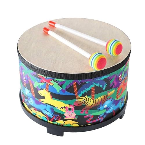 Floor Tom Drum for Kids 10 inch Percussion Instrument Music Drum with 2 Mallets for Baby Children Special Christmas Birthday Gift thumbnail 2