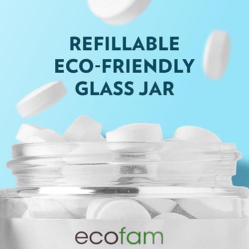 ECOFAM Peppermint Mouthwash Tablets - Chewable Tablet for Fresh Breath Fluoride Free Alcohol Free Travel Size Mouthwash - 90 Tablets thumbnail 5