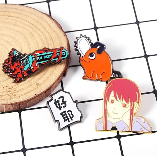 Anime Chainsaw Pochita Brooch Pins - Makima Pochita Cosplay Enamel Pins - Metal Badge Jewelry Accessory for Backpack Clothes Caps thumbnail 5