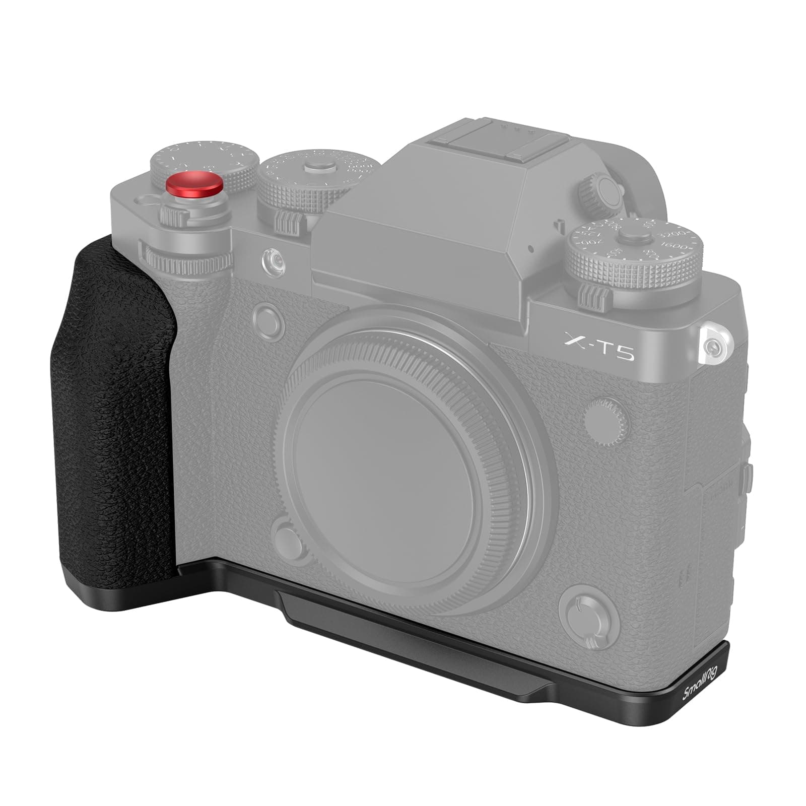 SmallRig X-T5 - Agarre en forma de L para cámara FUJIFILM X-T5, placa de liberación rápida integrada para Arca, agujeros de 1/4"-20, empuñadura ergonómica de silicona, botón de obturador (negro) - - Image 1