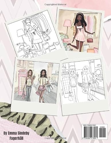 Scandi fashion 2 coloring book, Emmzonn: Fashion illustrations, girlhood and self-care (Emmzonn coloring books) thumbnail 2