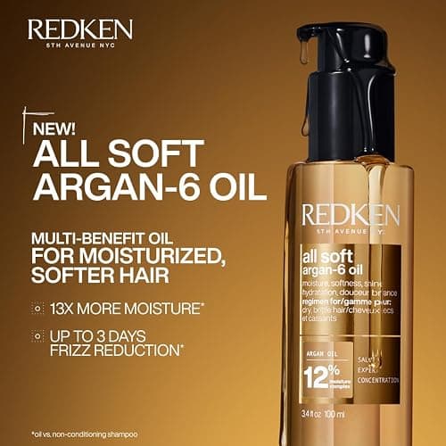 Redken All Soft Argan-6 Oil Treatment For Dry Hair - Deeply Conditions Hair, Adds Softness and Shine With Argan Oil thumbnail 5