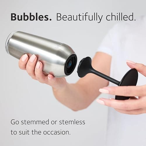 Huski Champagne Flute | NEW | Award-winning Design with Detachable Stem | Premium Stainless Steel Champagne Glass with Lid | Triple Insulated Tumbler | 8oz Capacity | Great Gift (Powder Pink) thumbnail 3