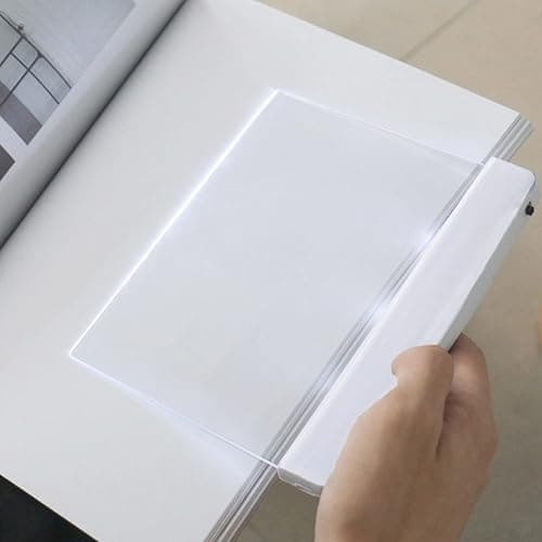 Juesi Flat Book Light Page Book Light for Reading in Bed at Night Clear LED Book Full Page Light Illuminator Panel Plate Lamp Board Wireless (White) thumbnail 6