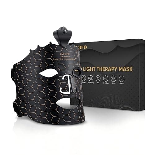 EVFOFO Red Light Therapy Mask for Face, 7 Colors LED Face Mask Light Therapy At Home, Led Face Mask Light Therapy, Black - Image 1