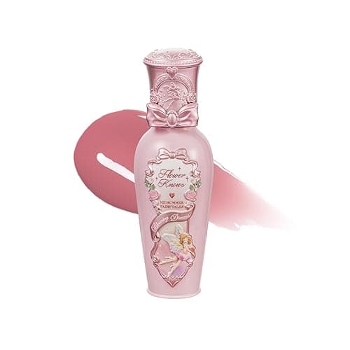 Flower Knows Midsummer Fairytales Coating Lip Lacquer,Glowy Non-Fading Lip Gloss,Hydrating Tinted Lip Oil for Girls&Women,Vegan & Cruelty Free,0.17Fl Oz(G06 Bluebell) - G06 Bluebell - 0.17 Fl Oz (Pack of 1)