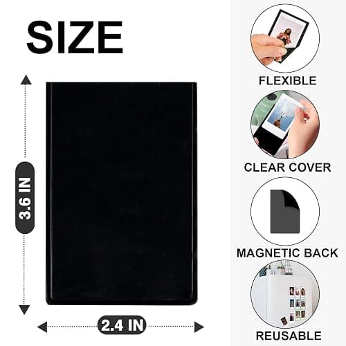 WOGOZAN Mini Magnetic Picture Frame for Fujifilm Instax Mini Instant Camera | Fits Mini 13/12/11/41/SE/EVO Camera 2.15"x3.4" Films, Mini Magnet Picture Frames for Fridge, Home, School, Black, 20 Pack thumbnail 2