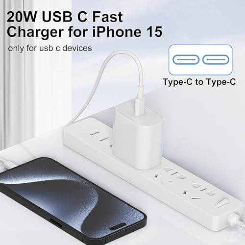 USB C Charger for iPhone 17 16 15 Fast Charging 10ft, 20W Apple USBC Charger Block and Type C to C Cable Cord for iPhone 17 Air/16 Pro/16 Pro Max/15 Pro/15 Pro Max/15 Plus/iPad Pro/Air thumbnail 2