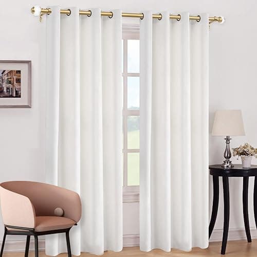 USFOOK 7/8 Inch Telescoping Splicing Drapery Rods for Windows 20 to 54 Inch, Gold Curtain Rods 32 to 58 Inch(2.6-7.2ft), Decorative Translucent Finials thumbnail 6