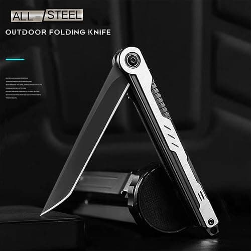 QZL EDC Folding Pocket Knife for Men,Slim Tanto knives with Clip and Glass Breaker, Gentleman's Knife with 7CR13Mov Steel Blade for Everyday Carry, Outdoor Camping thumbnail 3