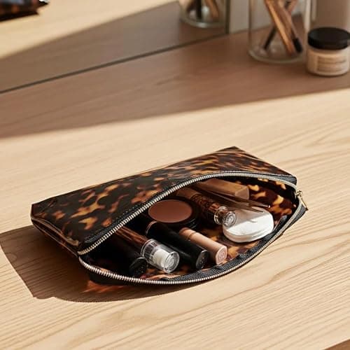 ORBENTO Retro Tortoise Printed Makeup Cosmetic Bag Mini Pouch thumbnail 4