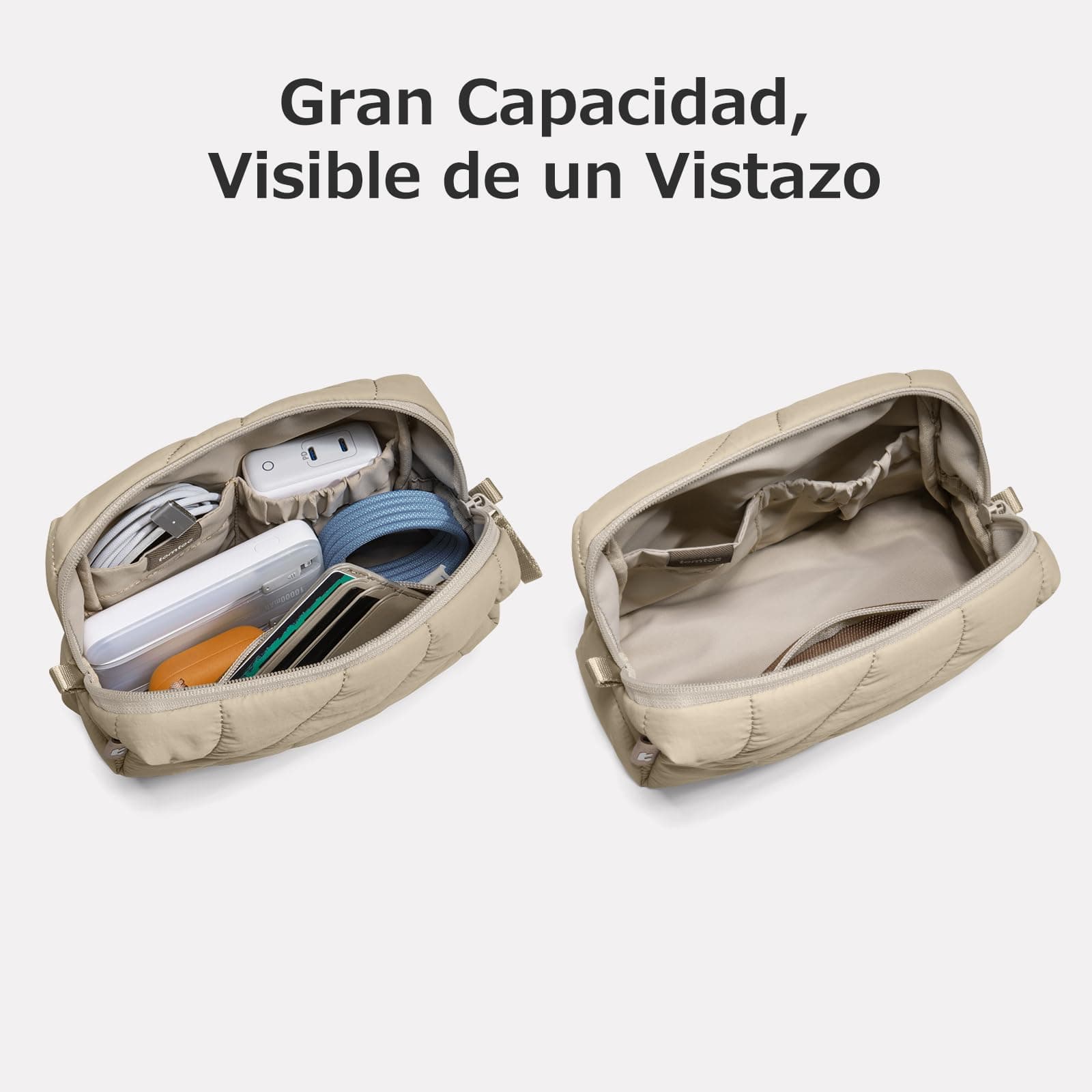 tomtoc Acolchado Bolsa Organizadora Electrónica, Bolsa para Cables Accesorios Resistente al agua, Bolsa Organizadora de Cables Portátil para Fuente de Alimentación de Power Bank, Memoria USB thumbnail 3