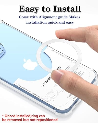 KALAPOP Metal Rings 6PCS,Ultra-Thin(0.4mm)for MagSafe Sticker/Magnetic Adapter/Phone Cases/Wireless charger,Compatible with iPhone 17/Air/16/15/14/13,Galaxy S24/S23/S22/Kindle,For Mag Safe Accessories thumbnail 4