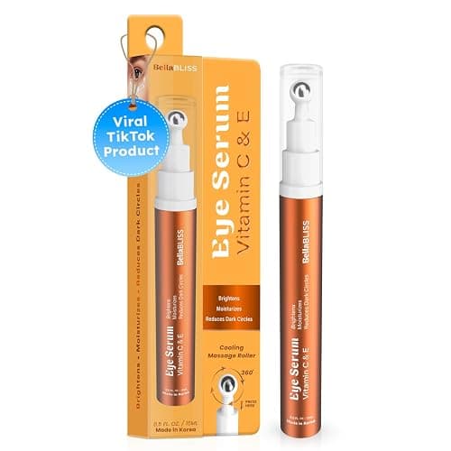 BellaBLISS Vitamin C & Vitamin E Eye Serum – Hydrating Under Eye Roller for Puffiness, Wrinkles & Dark Circles – Lightweight Cooling Formula – 0.5 fl.oz / 15 ml – Pack of 1 - Image 1