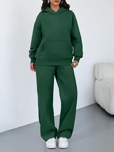 Trendy Queen 2 Piece Lounge Sweat Sets Plus Size Fall Fashion Matching Sweatsuits Wide Leg Pants Travel Outfit Winter Clothes thumbnail 2