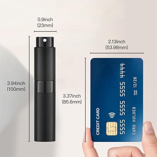 Toureal Travel Perfume Atomiser Refillable, 8ml Atomiser Spray Bottle,Black | Empty aftershave dispener, twist up cologne decanter, for fragrance,mini pocket size, portable, leak-proof, for men & women thumbnail 7
