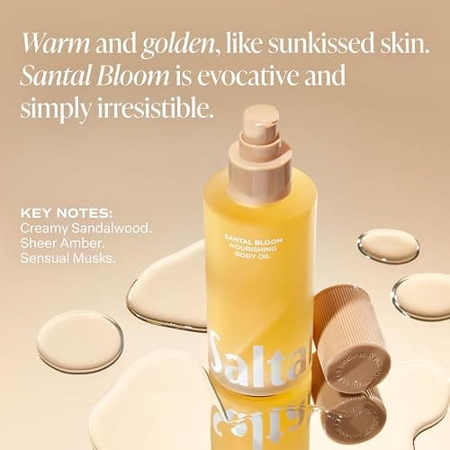Saltair Body Oil. Luxurious Santal Bloom After Shower and Bath Oil Moisturizer for Women and Men. Botanical, Non-Greasy, and Well-Absorbing Lotion for Hydrating Dry Skin. 4oz Pump Bottle thumbnail 8
