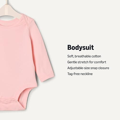 Amazon Essentials x Sofia Grainge Unisex Babies' Long Sleeve Crew Neck Bodysuit, Pack of 3 thumbnail 2