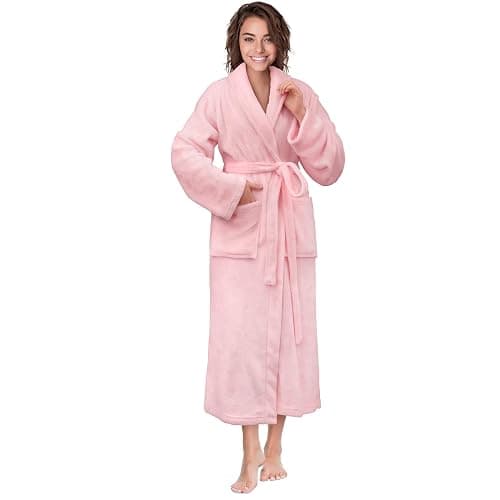 PAVILIA Womens Robe Fleece Plush Soft, Fluffy Fuzzy Cozy Warm Bathrobe, Shower Spa House Long Robe for Women - Image 1