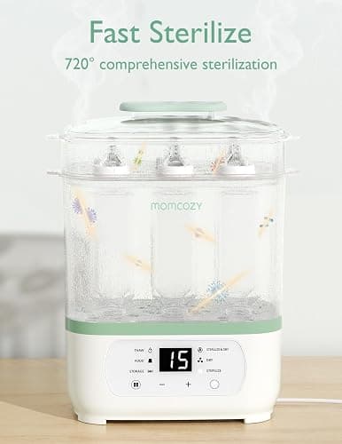 Momcozy Bottle Sterilizer and Dryer, 8-in-1 Electric Steam Baby Bottle Sterilizer for Baby Bottles, Baby stuffs & Breast Pump Accessories thumbnail 4